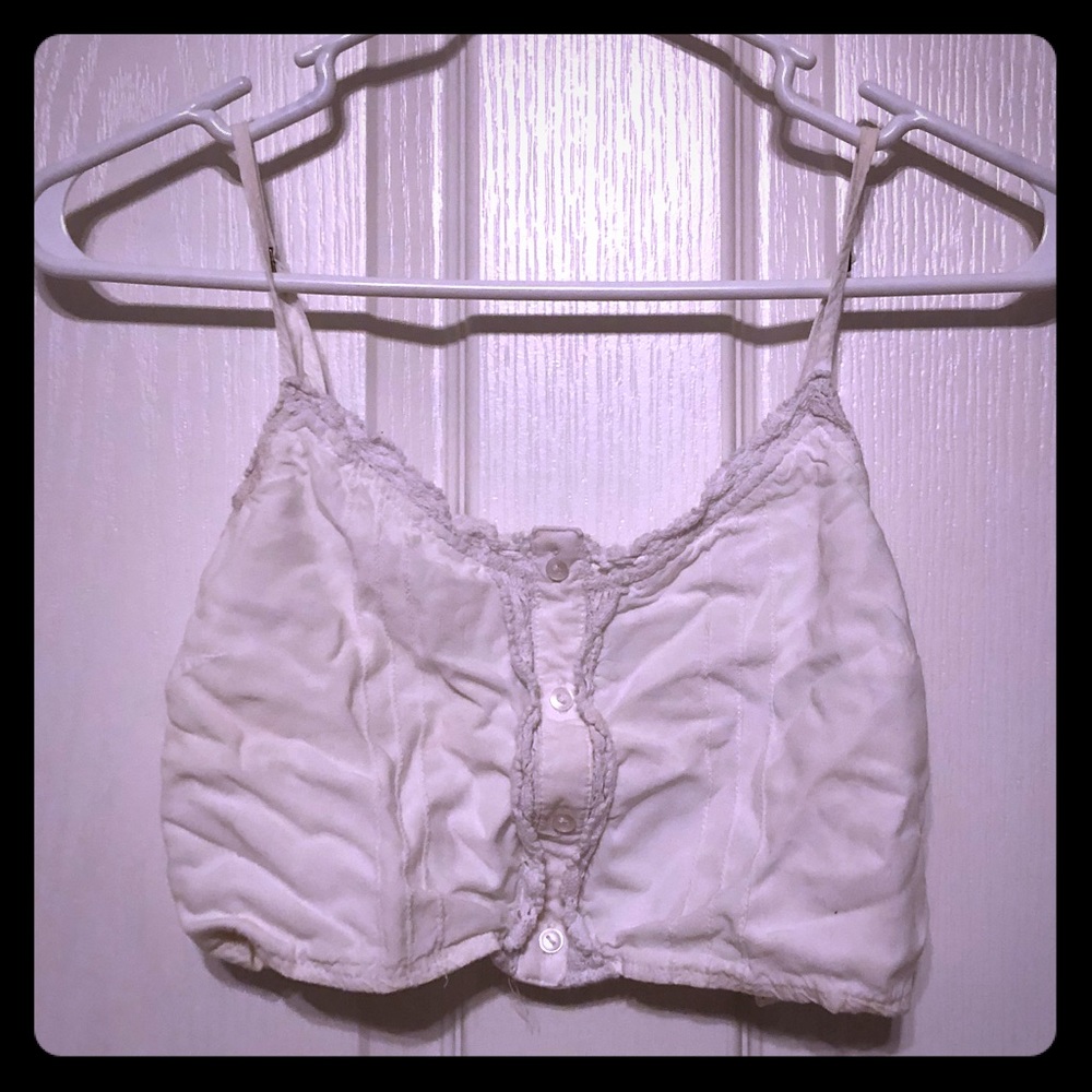 White floral crop top